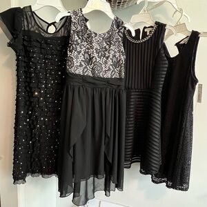Bundle of 4 tween black dresses
